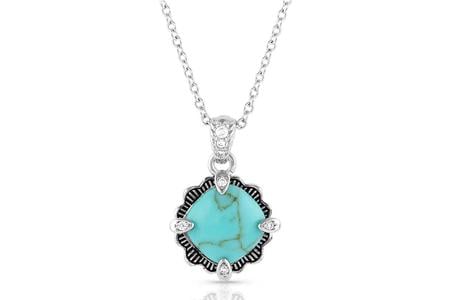 CRYSTAL CORNERSTONE TURQUOISE NECKLACE