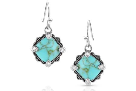 CRYSTAL CORNERSTONE TURQUOISE EARRINGS