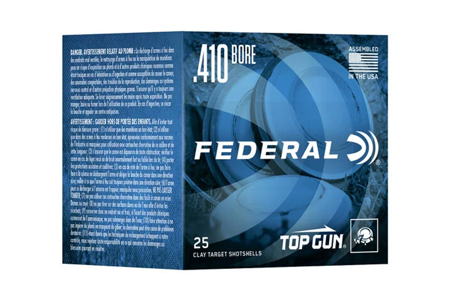 Federal 410 Bore 2 1/2 in 7.5 Shot Lead Shotshell Top Gun 25/Box