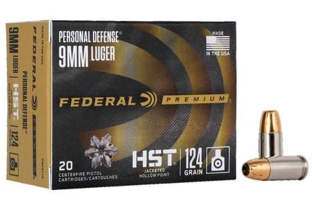 Federal 9mm Luger 124 gr HST JHP Personal Defense 20/Box