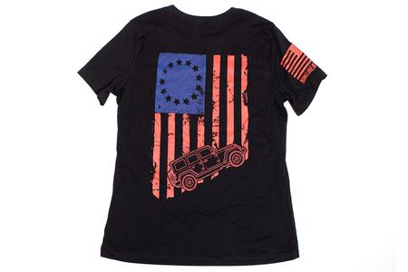 WOMENS BETSY ROSS JEEP ROUND NECK SS TEE