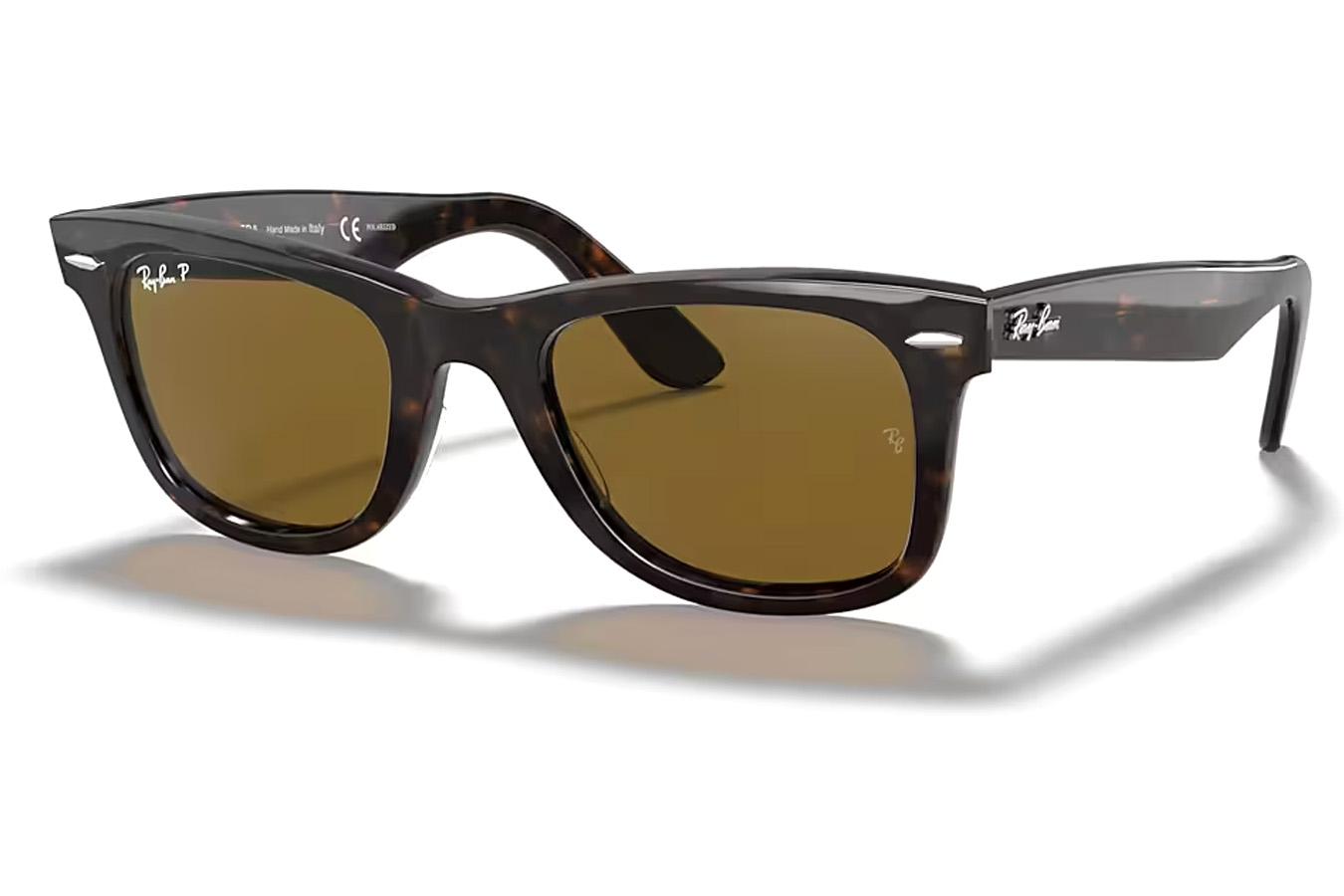 Ray-Ban Original Wayfarer Classic Sunglasses with Polished Tortoise Frame and Classic Brown Lenses