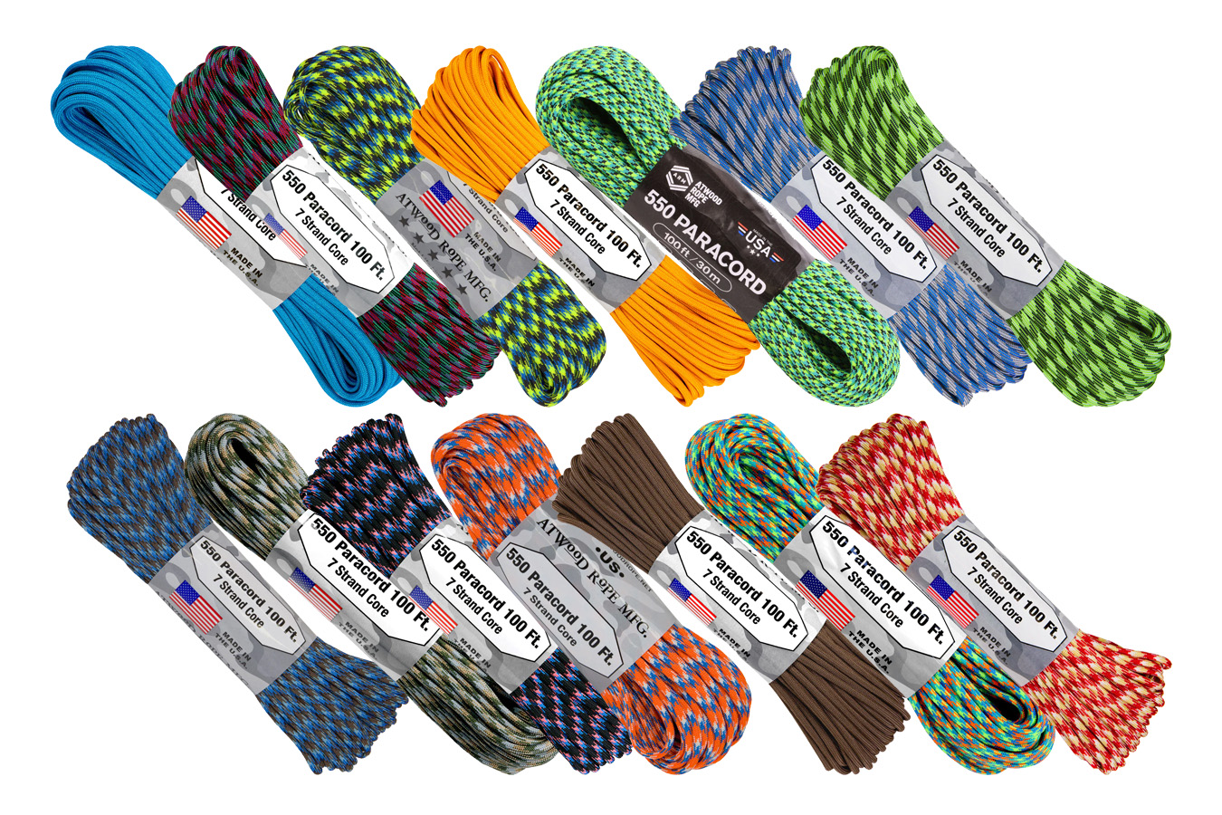 Rope 7-Core 550 Paracord 100FT(30M) 4mm Parachute Cord Outdoor