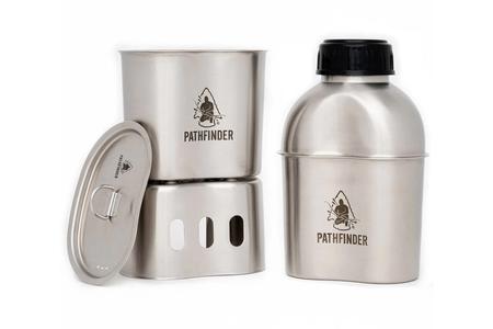STAINLESS STEEL 39OZ CANTEEN COOKING SET