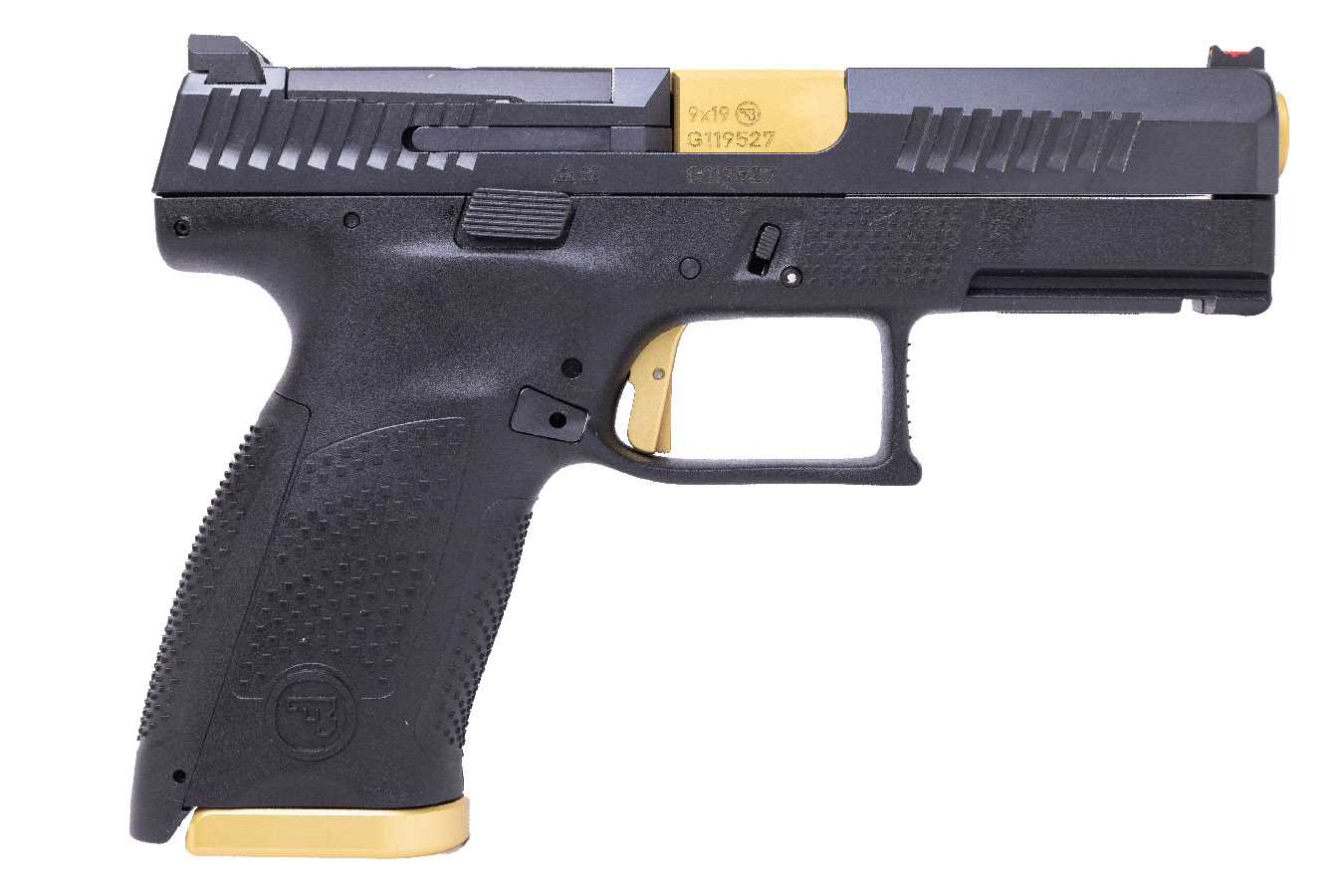 CZ P-10 C 9mm Optic Ready Pistol with Gold Barrel, Trigger, and Mag Well