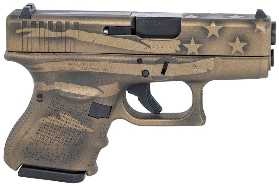 Glock 26 Gen4 9mm Subcompact Pistol with Coyote Battle Warn Flag Cerakote Finish