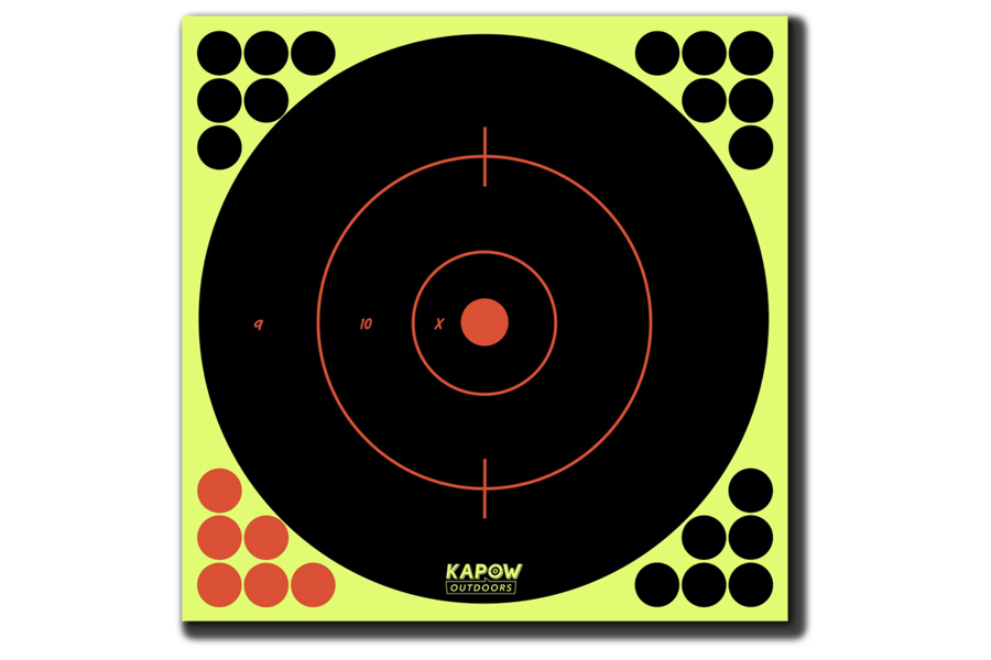 ADHESIVE REACTIVE 12IN BULLSEYE TARGET 10 PACK