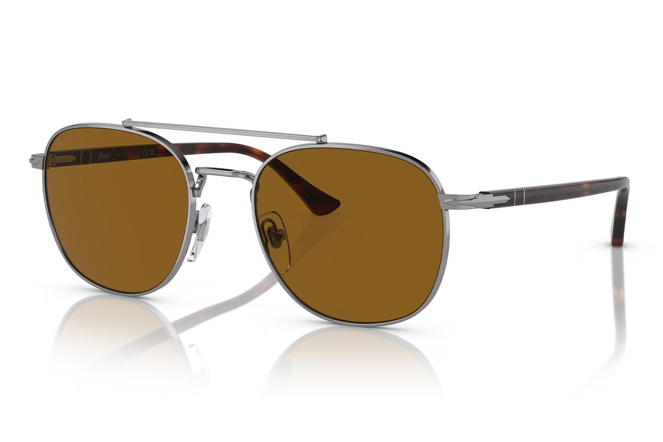 Persol PO1006S Sunglasses with Gunmetal Frames and Brown Lenses