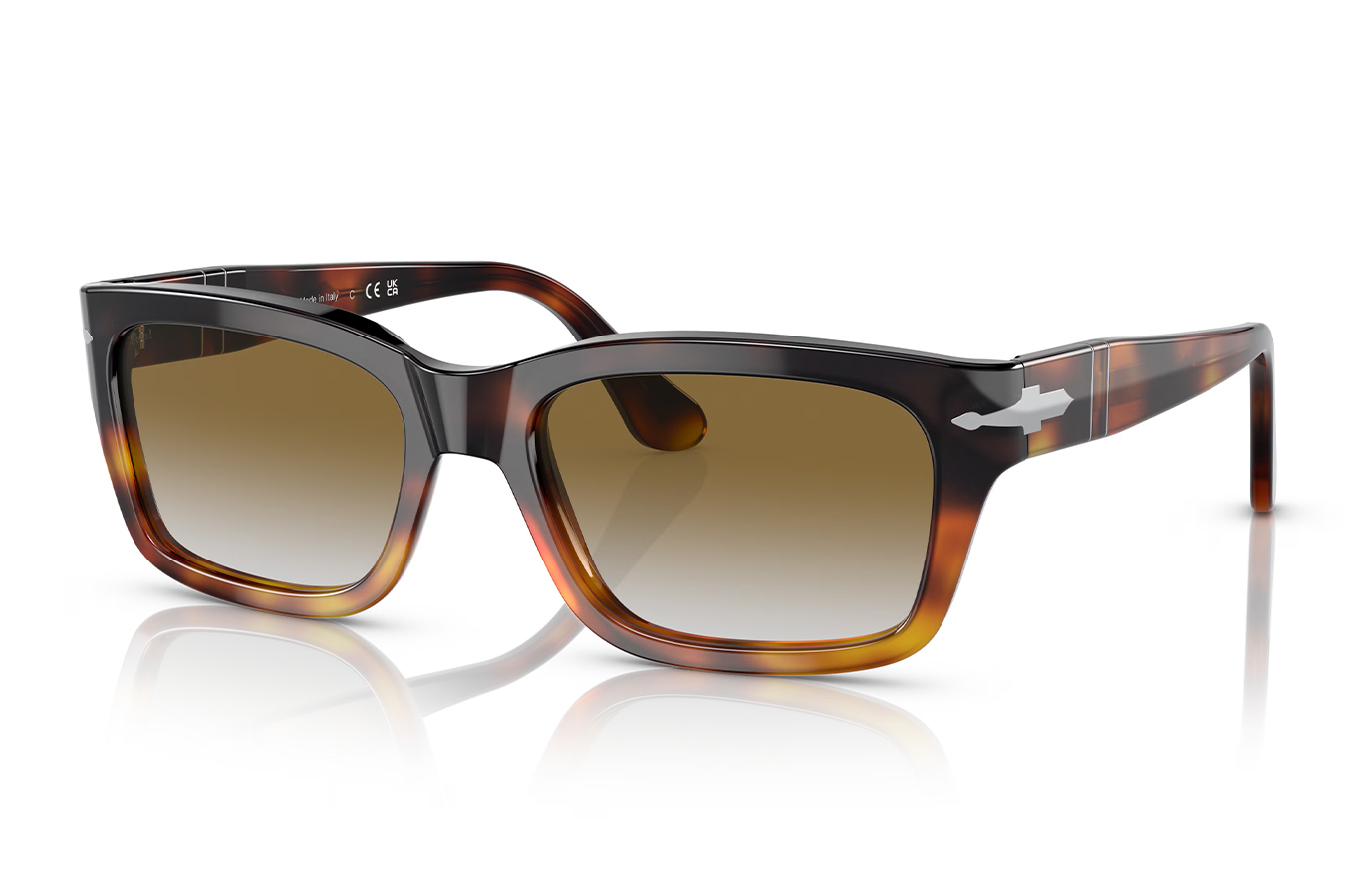 Persol PO3301S Sunglasses with Brown Cut Light Brown Tortoise Frames and Gradient Brown Lenses