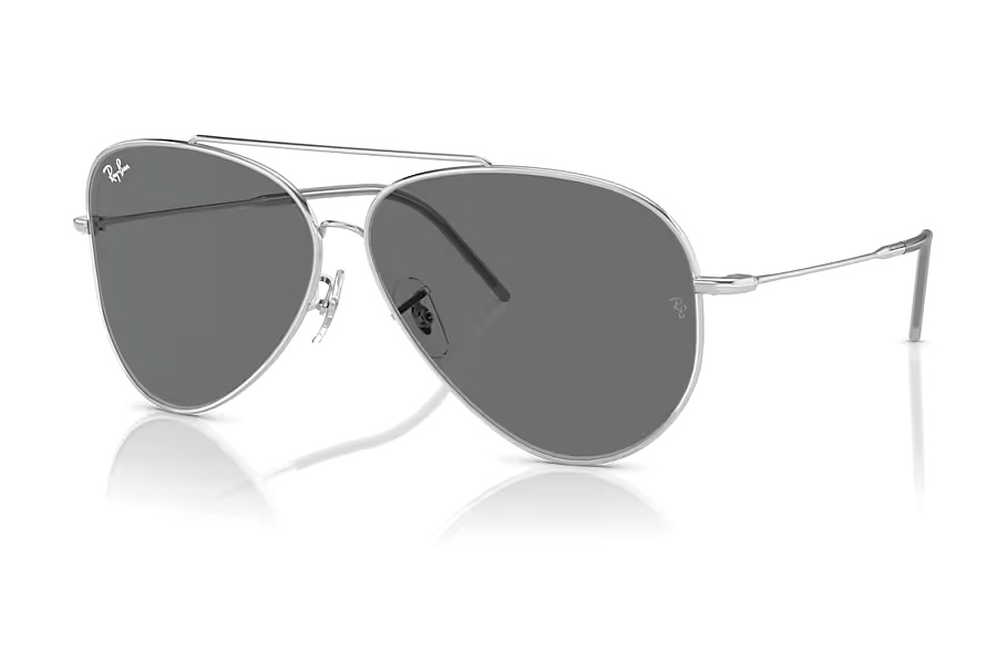 Ray-Ban Aviator Reverse Sunglasses with Silver Frame and Dark Grey Lenses