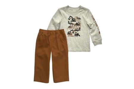 TODDLER BOYS LS TEE AND CANVAS PANTS