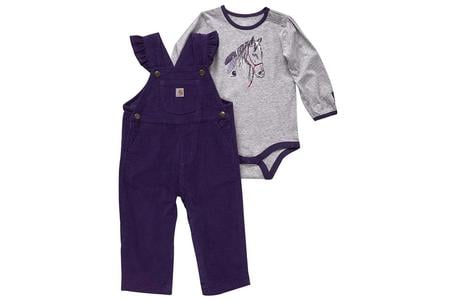 INFANT GIRLS HORSE BODYSUIT AND BIBS 2PC SET