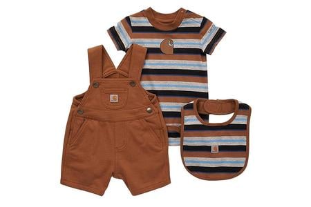 INFANT BOYS LS BODYSUIT AND QUILTED BIBS 3PC SET