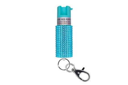 SABRE JEWELED PEPPER SPRAY WITH SNAP CLIP TEAL