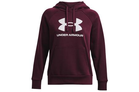 UA RIVAL FLEECE BIG LOGO HOODIE MAROON