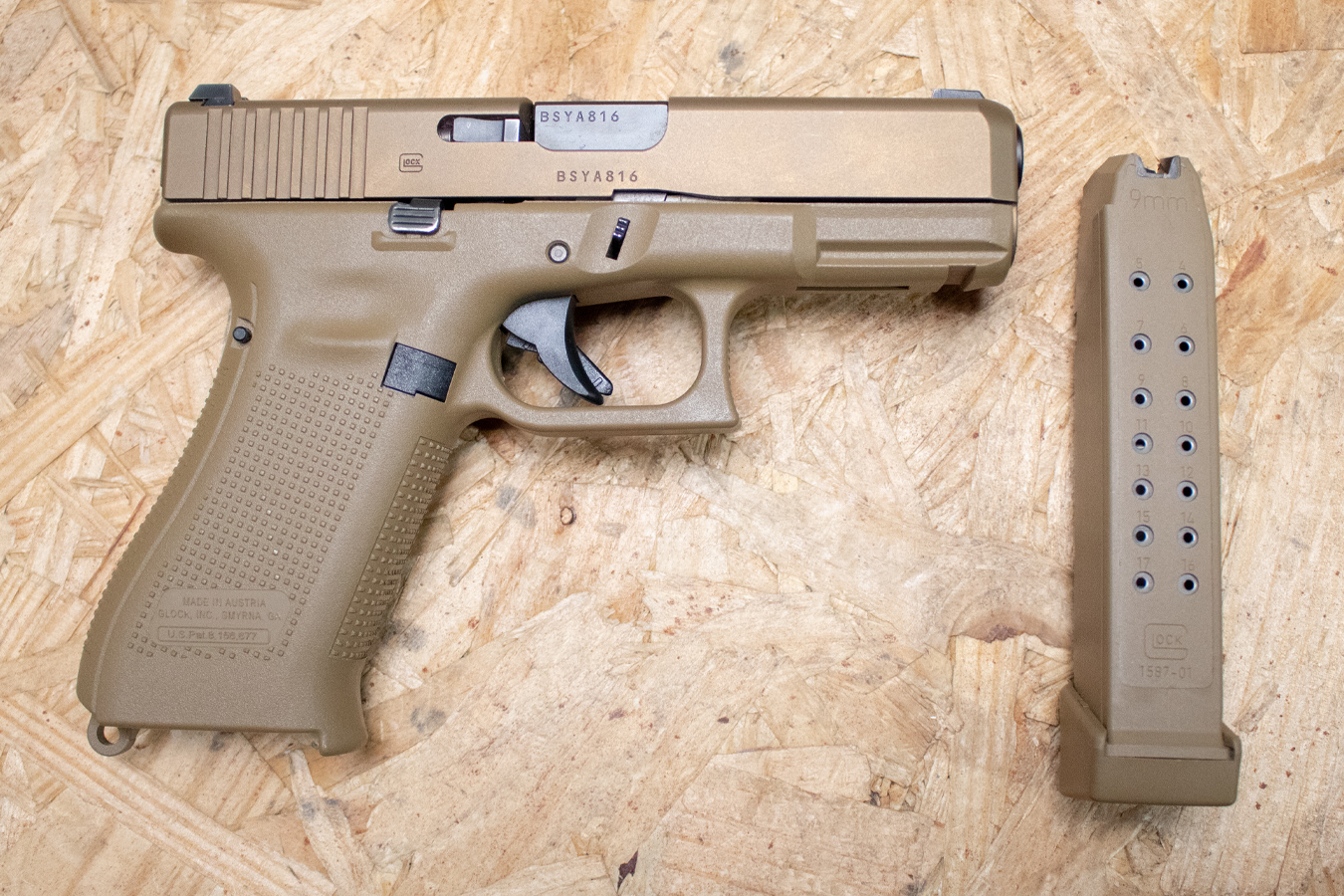 Glock 19X 9mm Police Trade-In Pistol with Bronze Slide and FDE Frame