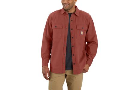 RUGGED FLEX RELAXED FIT CANVAS FLEECE SHIRT JACKET