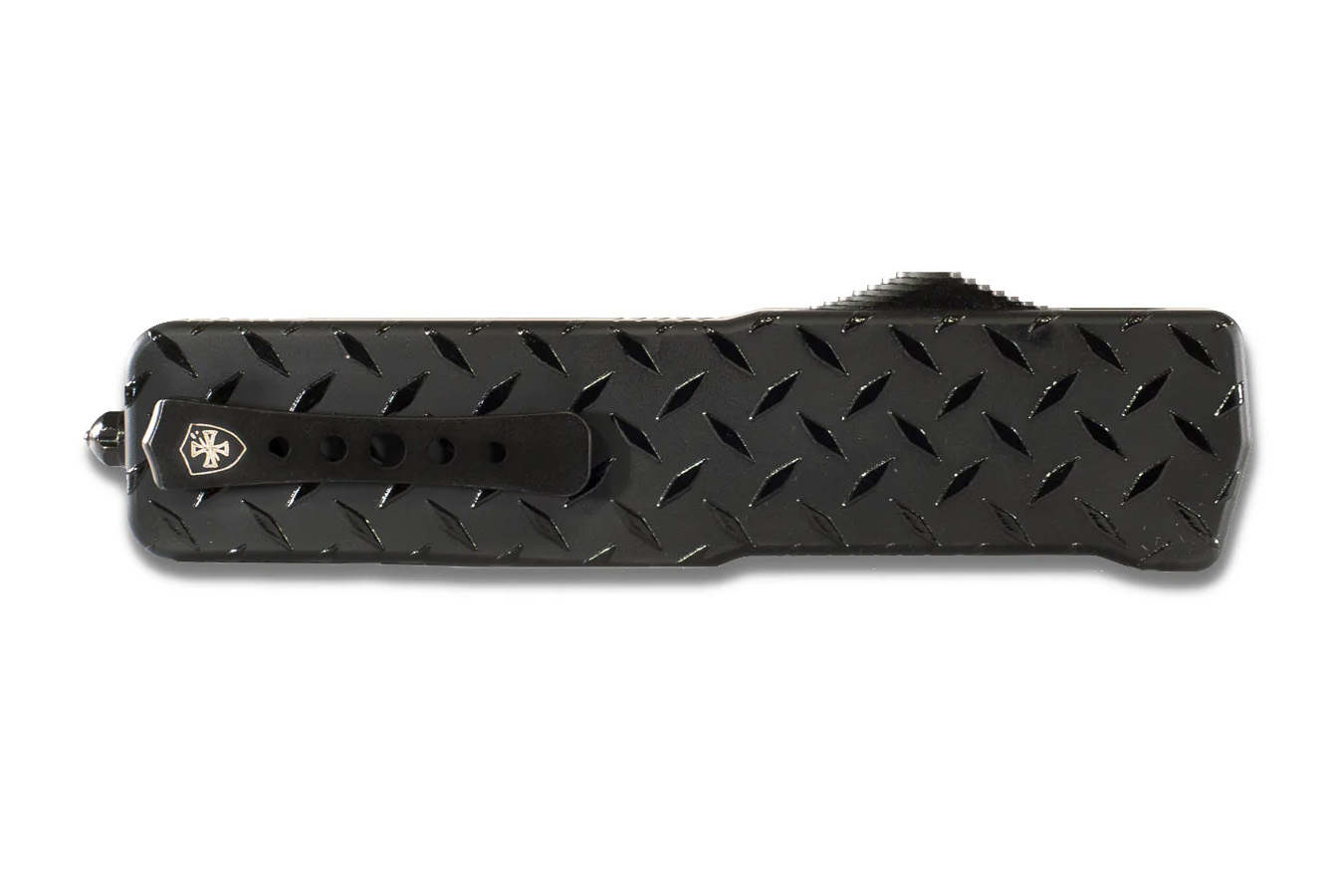 Templar Knife Large Premium Lightweight Diamond Plate with Dagger Serrated Blade