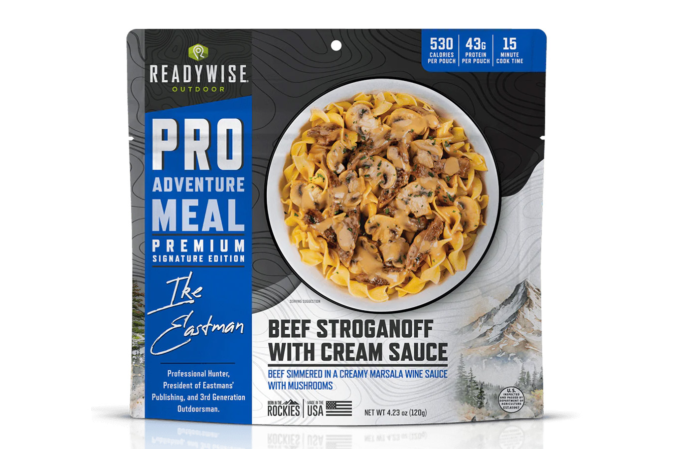 Readywise Beef Stroganoff with Cream Sauce - Signature edition Pro Adventure Meal with Ike Eastman