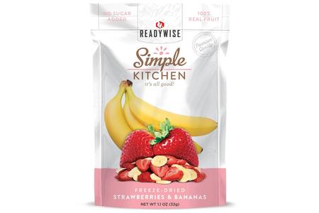 READYWISE SIMPLE KITCHEN FD STRAWBERRIES  BANANAS  SINGLE POUCH SOLD AS 6CT PACK  