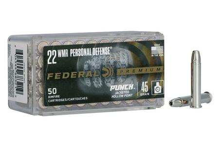 Federal 22 WMR 45 gr Punch JHP Personal Defense 50/Box