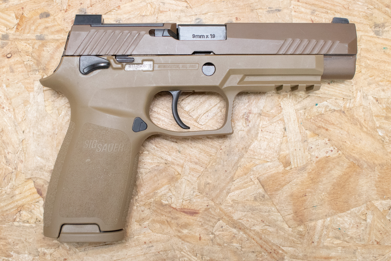 Sig Sauer P320 M17 9mm Police Trade-In Pistol with Ambidextrous Safety and Tan Frame