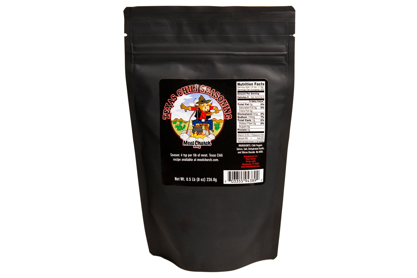 Meat Church Texas Chili Seasoning 8oz Bag