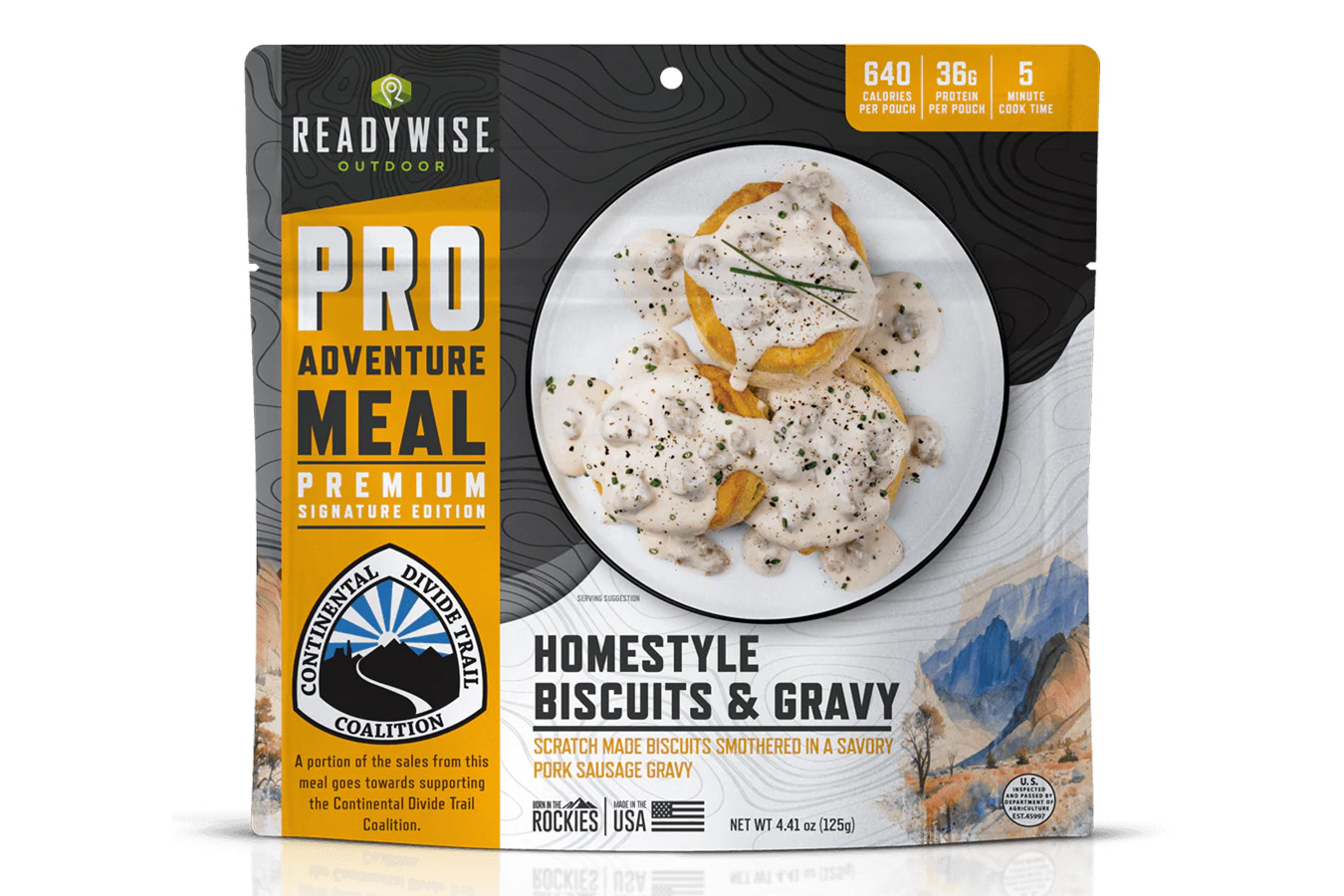 Readywise Homestyle Biscuits & Gravy - Signature Edition Pro Adventure Meal with Continental Divide Trail Coalition