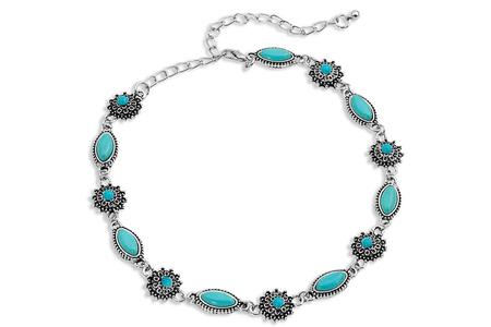 ATTITUDE TURQUOISE FILIGREE CHOKER NECKLACE