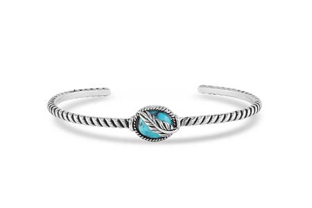 WORLDS FEATHER TURQUOISE CUFF BRACELET