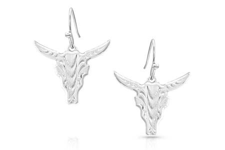 CHISELED STEER HEAD EARRINGS