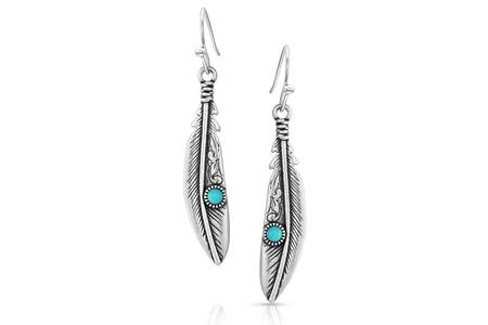 SOLO FLIGHT TURQUOISE FEATHER EARRINGS