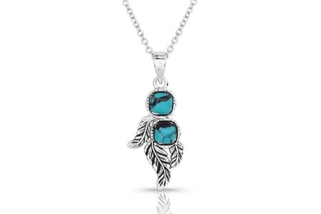 WHISPERING WINDS FEATHER TURQUOISE NECKLACE