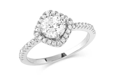 SQUARELY PERFECT HALOED RING - 7