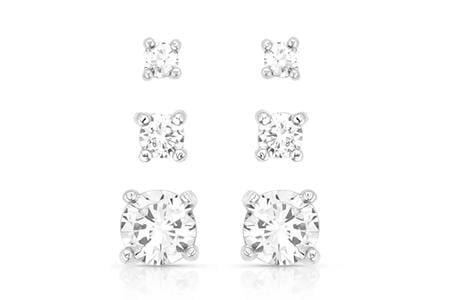 SHINE BRIGHT TRIPLE CRYSTAL POST EARRING SET