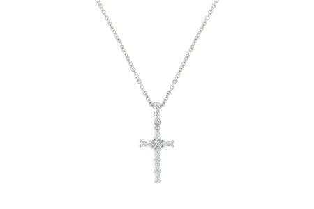 ACADIAN CROSS BAGUETTE NECKLACE