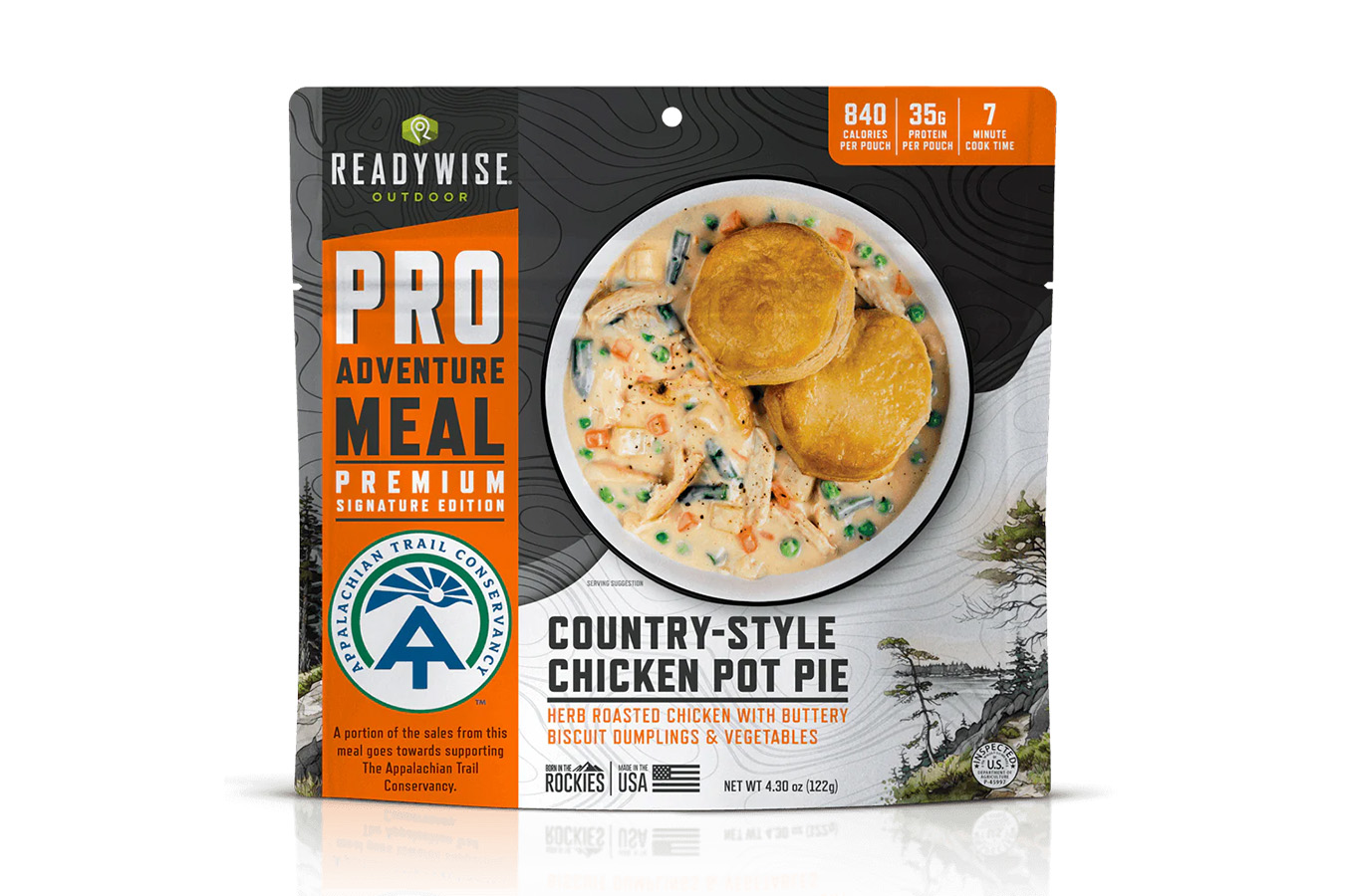 Readywise Country Style Chicken Pot Pie - Signature Edition Pro Adventure Meal with Appalachian Trail Conservancy