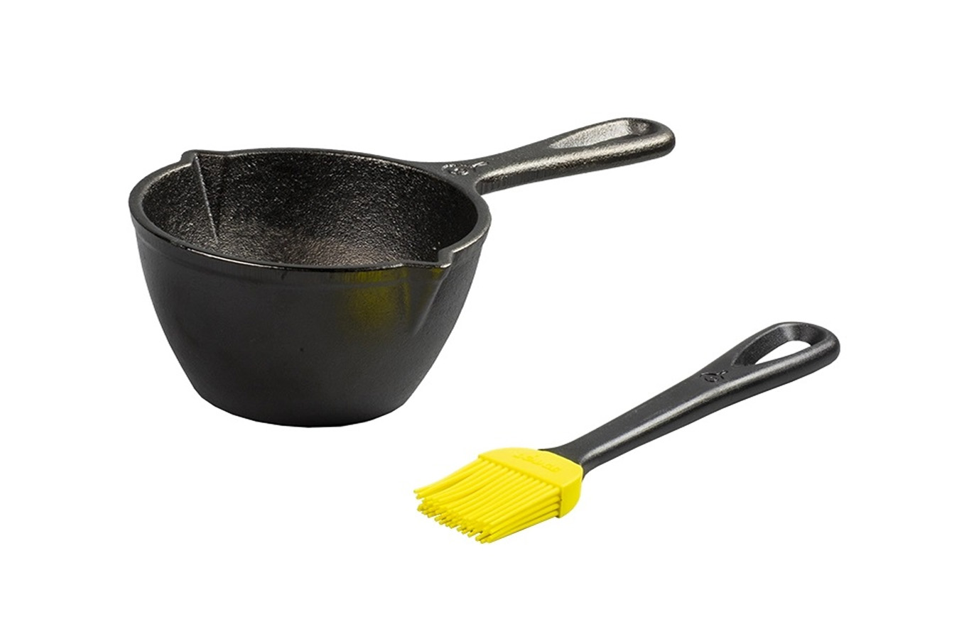 SEASONED CAST IRON MELTING POT AND SILICONE BRUSH 