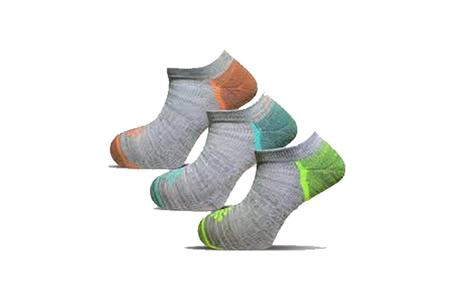 ANKLE 3 PK SOCKS GREY HI VIS AST S/M