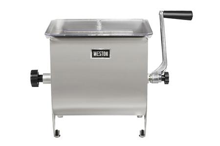 STAINLESS STEEL MANUAL MEAT MIXER - 20 LB CAPACITY 