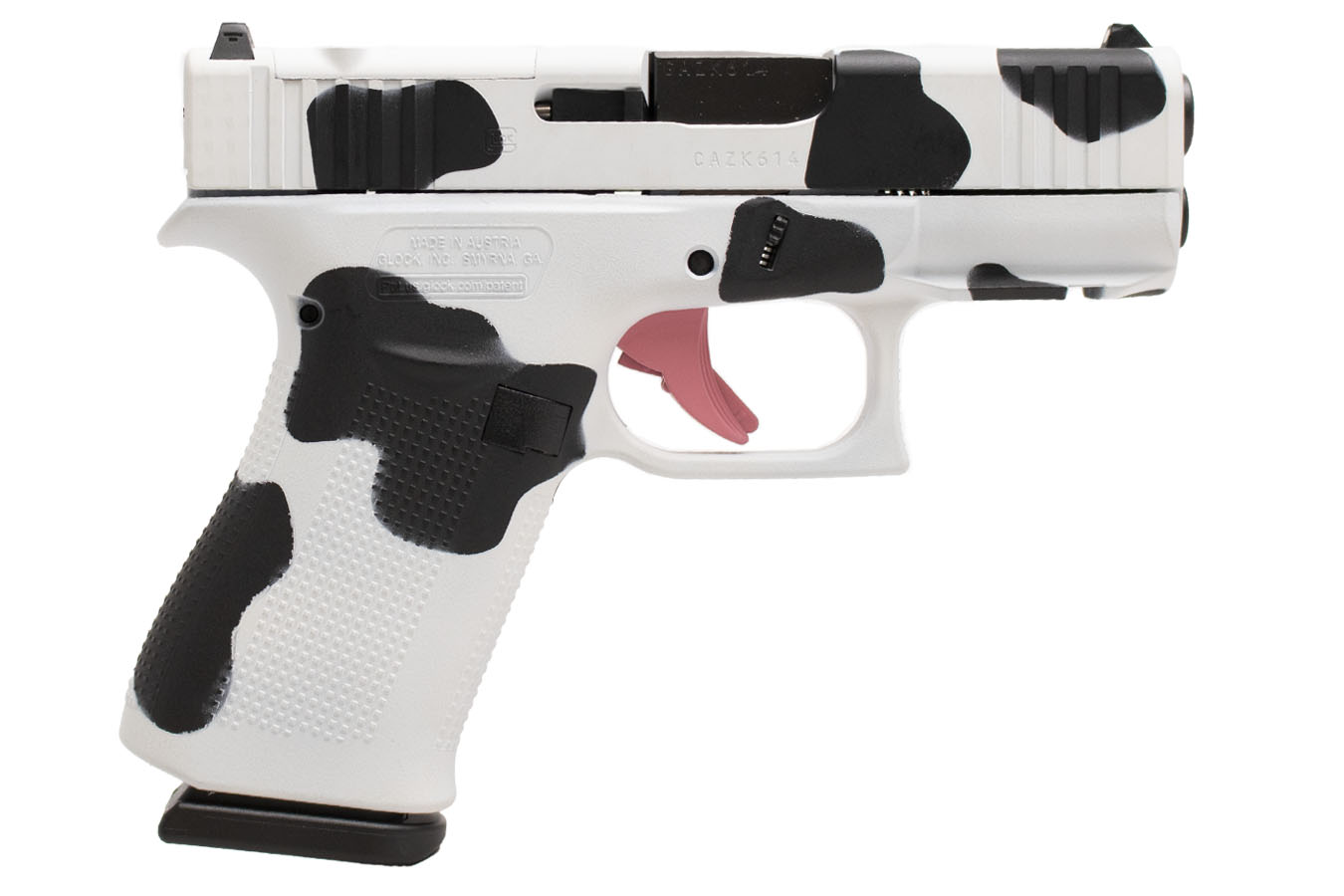 No. 38 Best Selling: GLOCK G43X MOS 9MM COW PRINT CERAKOTE 3.41 IN BBL 10 RD MAG