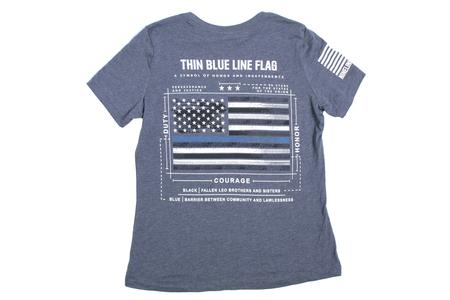 WOMENS THIN BLUE LINE FLAG SCHEMATIC SS TEE