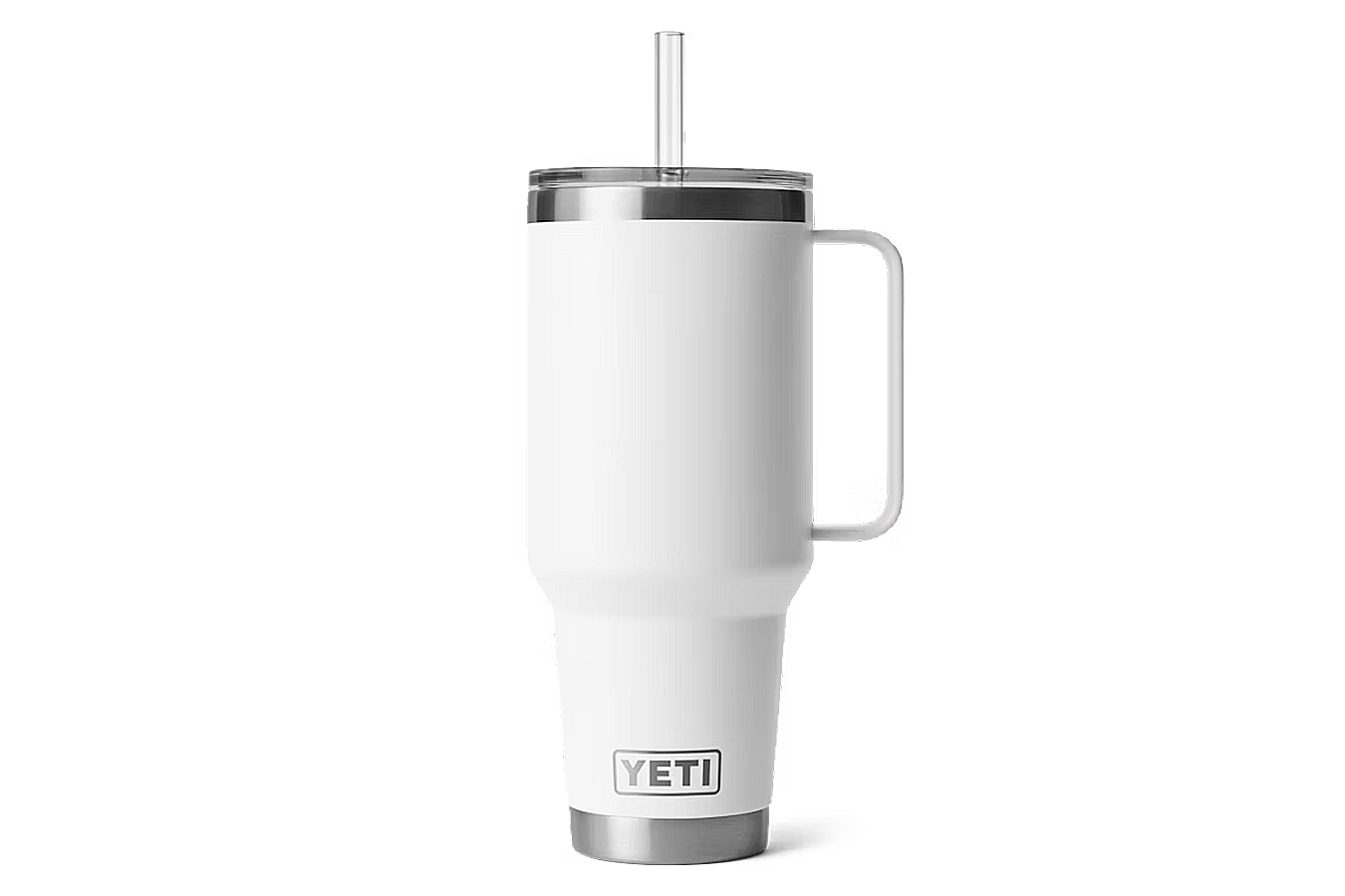 RAMBLER 42OZ MUG STRAW LID WHITE