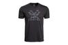 VORTEX APPAREL MENS CAMO LOGO SS TEE CHARCOAL HEATHER