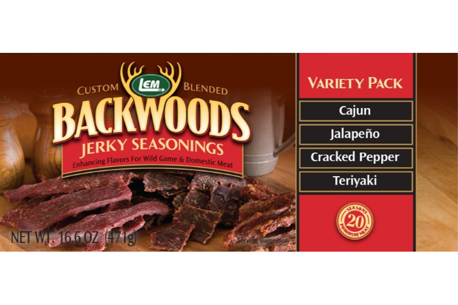 JERKY VARIETY PAK FOR 20 LBS.: CAJUN, JALAPENO, CRACKED PEPPER  TERIYAKI 