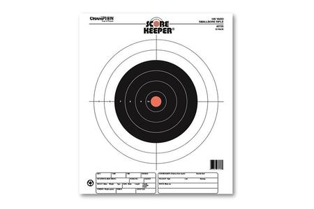 CHAMPION TARGET COMPANY SCORE KEEPER BULL TARGETS, 100 YD, SMALL BORE RIFLE, 12 PACK