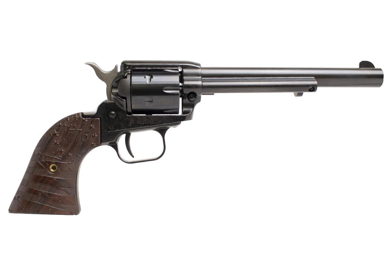 Heritage Rough Rider 22LR Rimfire Revolver with 6.5 Inch Barrel and 1776 Flag Wood Grips