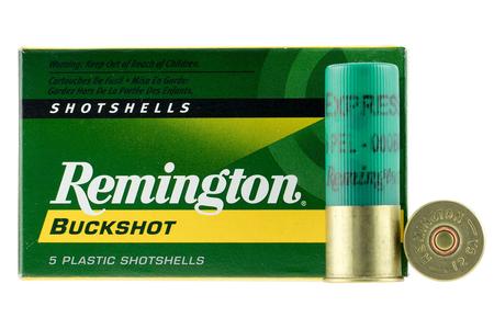 Remington 12 Gauge 2-3/4 Inch 000 Buckshot, 5/Box