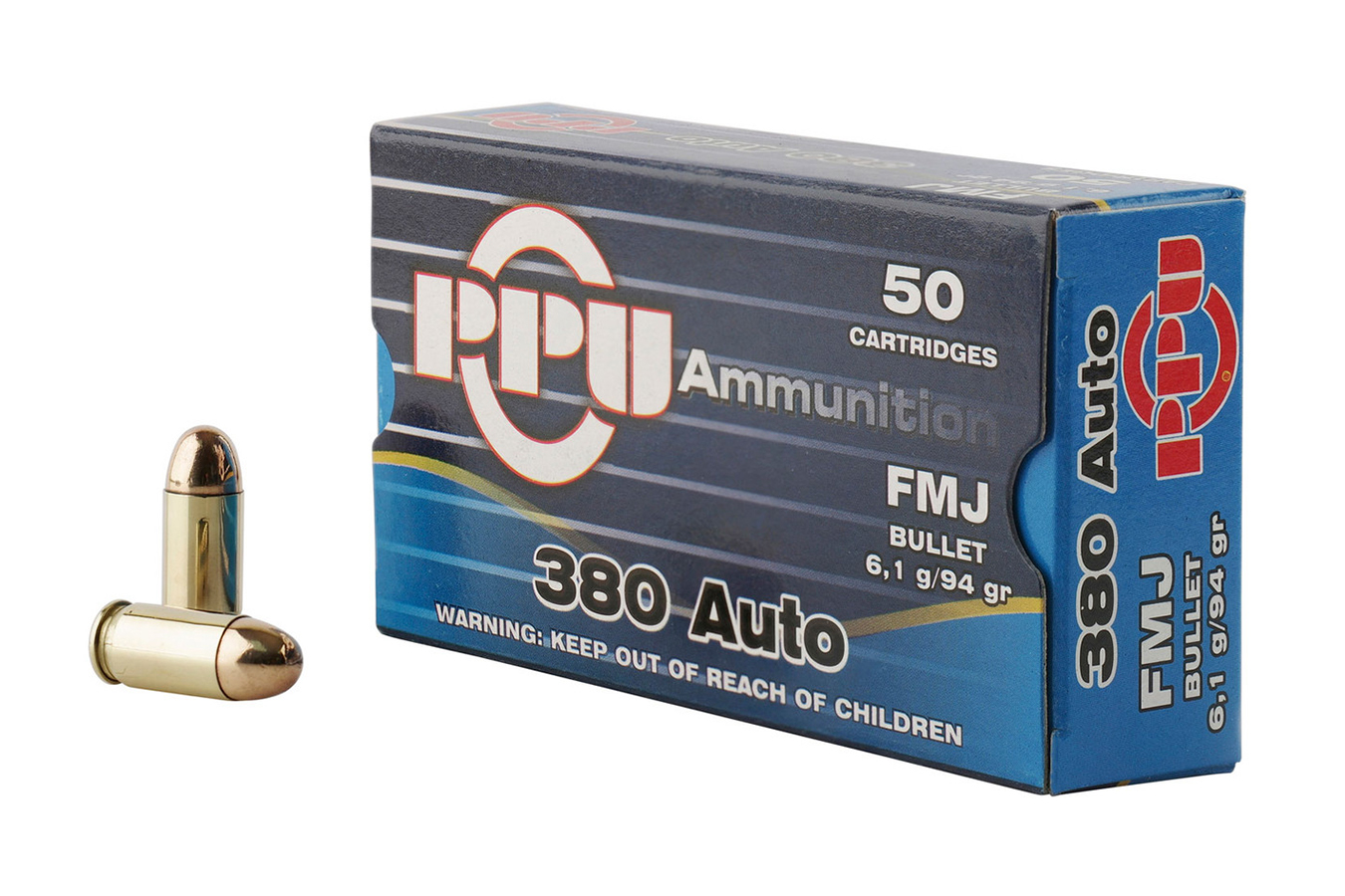 Ppu 380 ACP 94 Grain FMJ, 50/Box