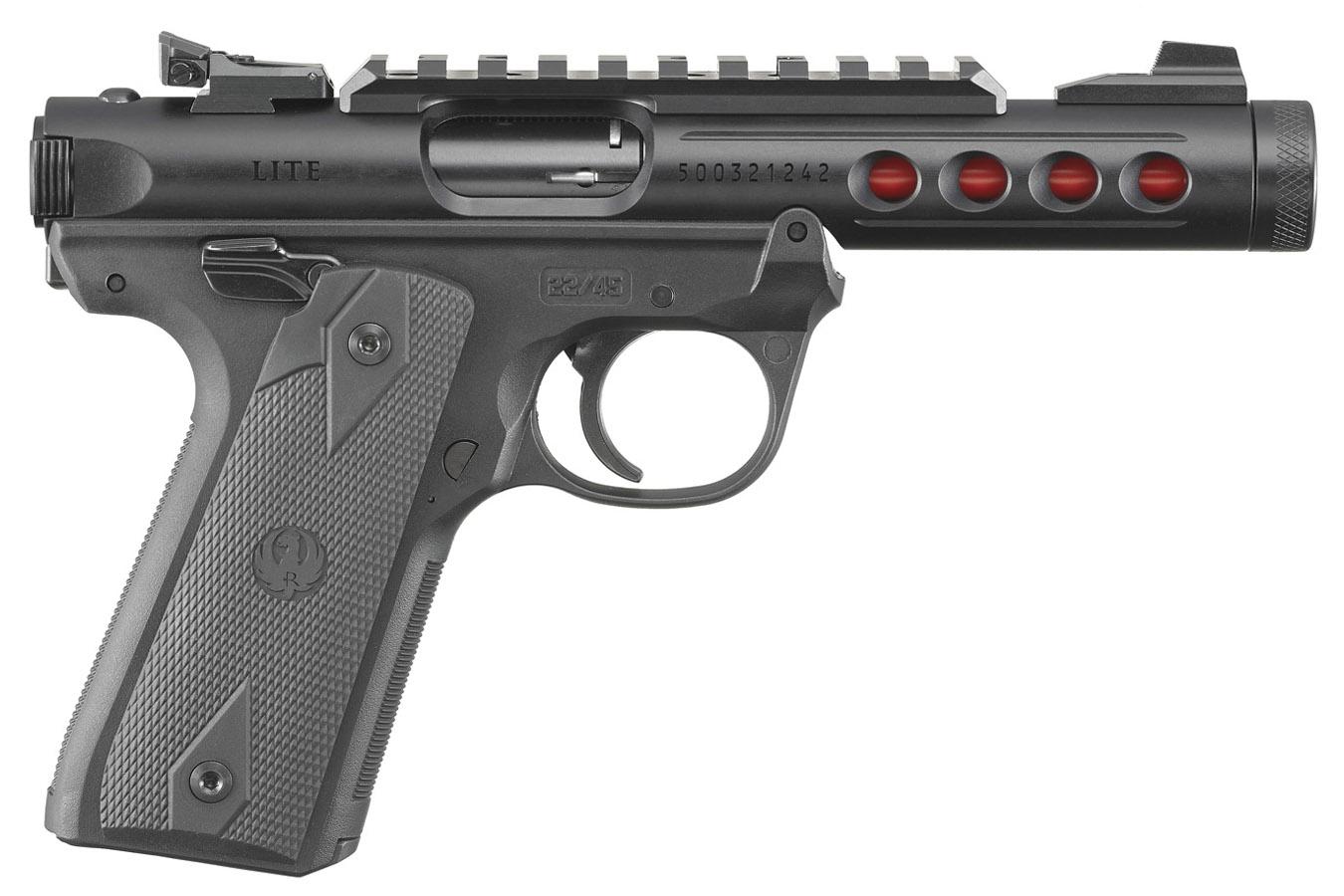 RUGER MK IV 22/45 LITE 22 LR USMC BLACK/RED 4.4 IN TB